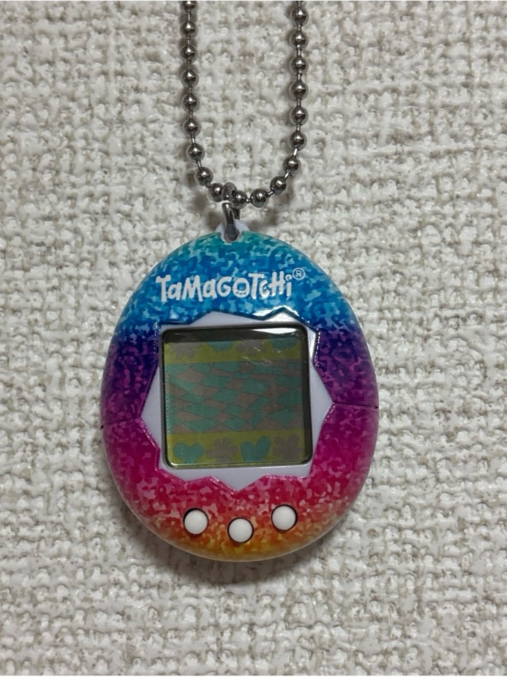 Rainbow Tamagotchi Keychain 🌈